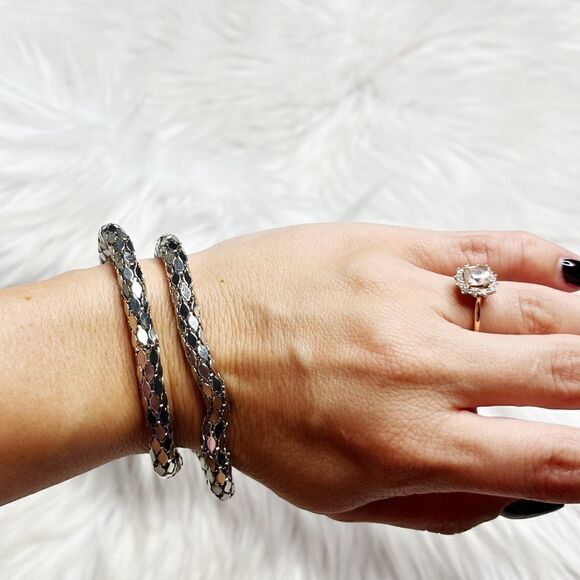 Fashion Stretchy Bangle Bracelets Silver One Size - Picture 6 of 6